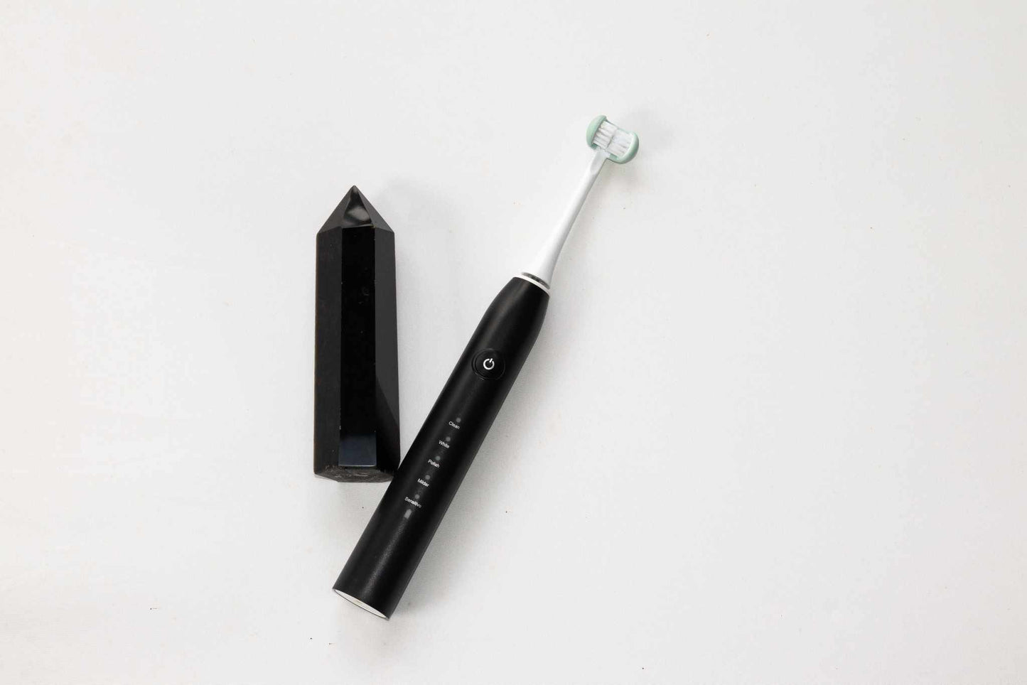 Electric toothbrush with soft bristles and a timer function.