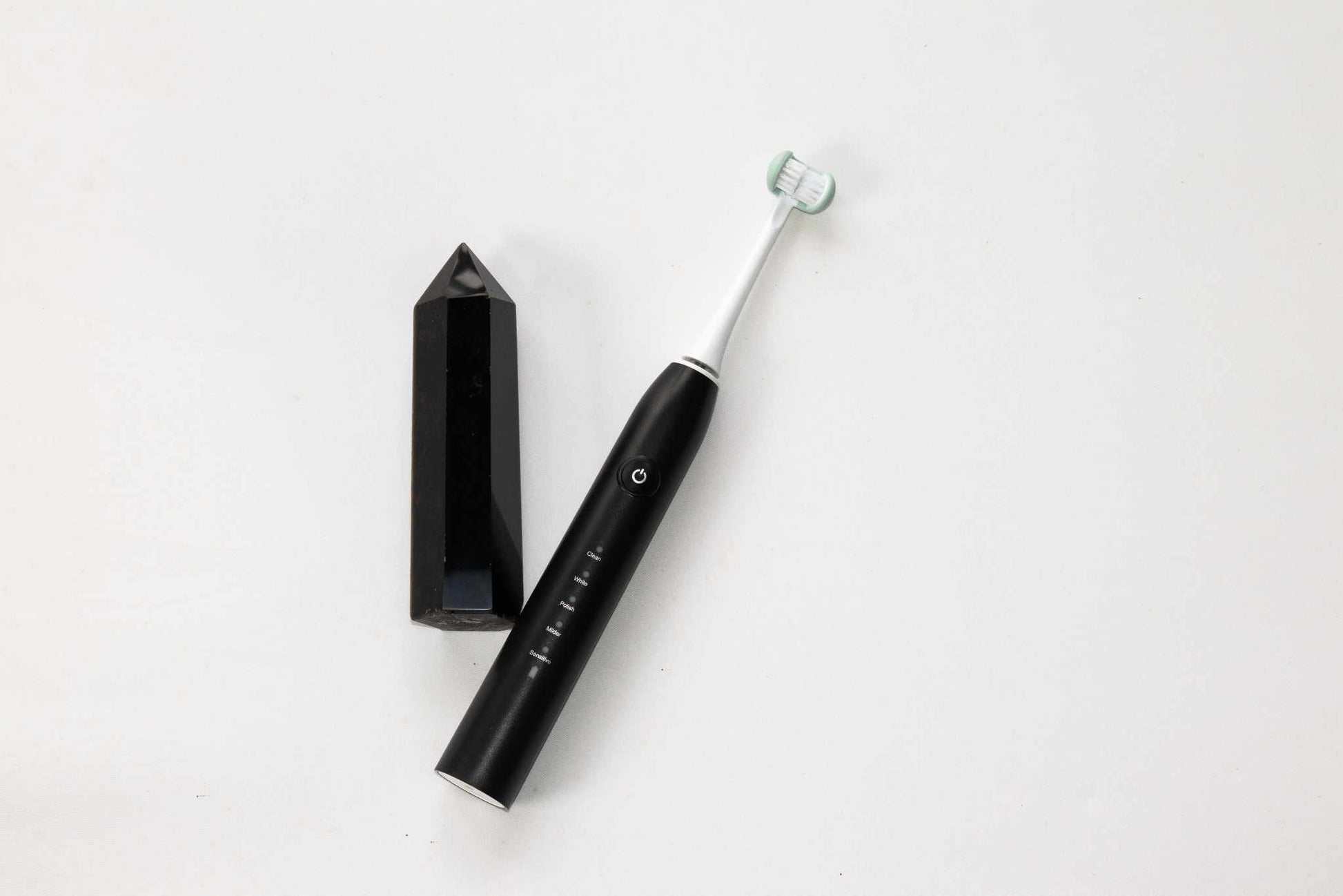 Electric toothbrush with soft bristles and a timer function.