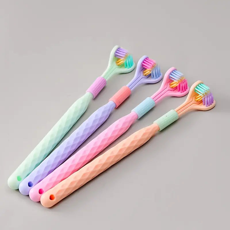 Pair of Trio Teeth NZ adult toothbrushes with diamond-pattern handles, designed for effective oral cleaning.