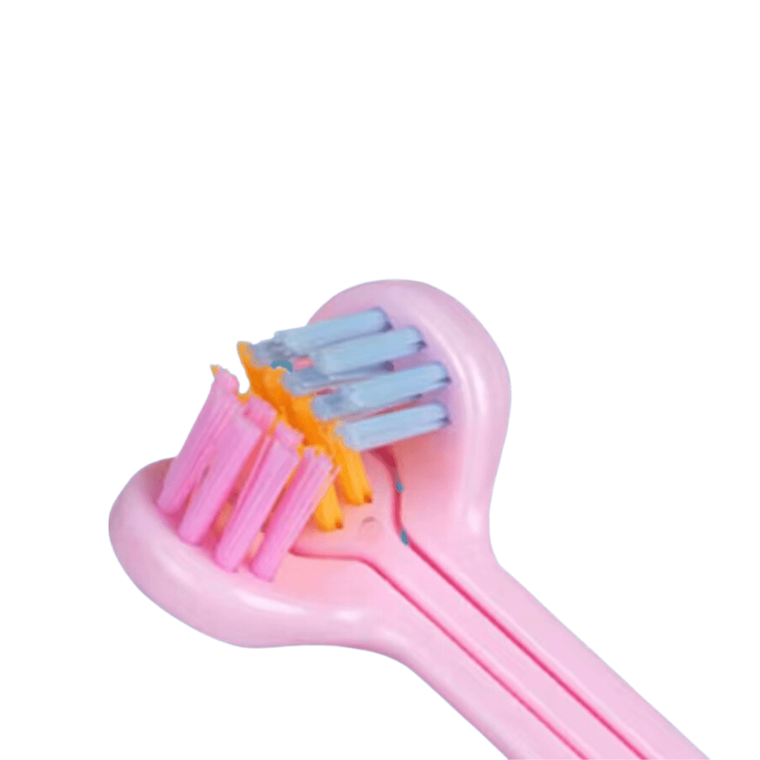 Two kids' toothbrushes from Trio Teeth NZ with innovative brush heads designed for gentle cleaning and oral health.