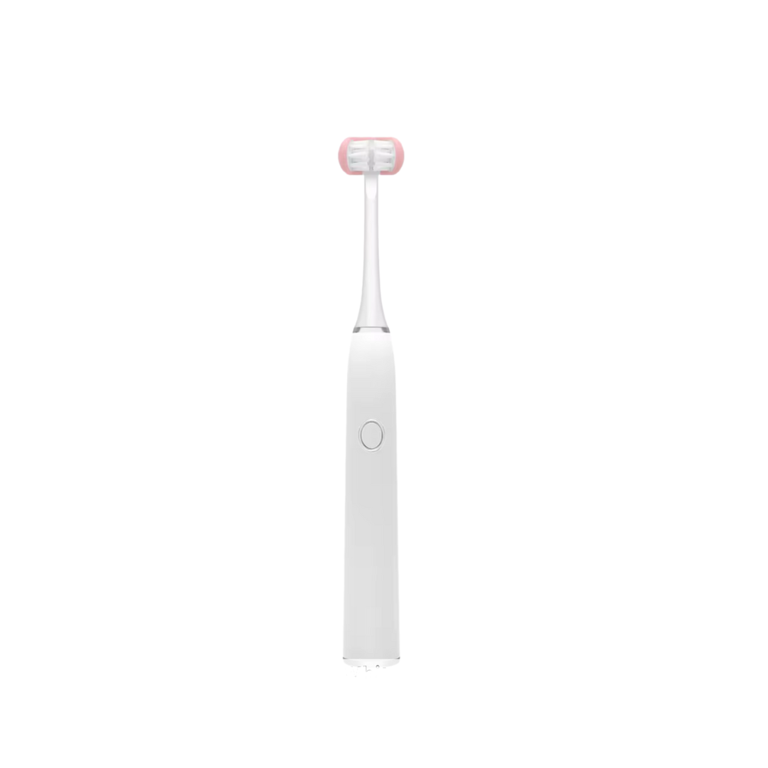 Teens electric toothbrush by Trio Teeth NZ with colorful brush heads and ergonomic handle, ideal for young users' oral hygiene.