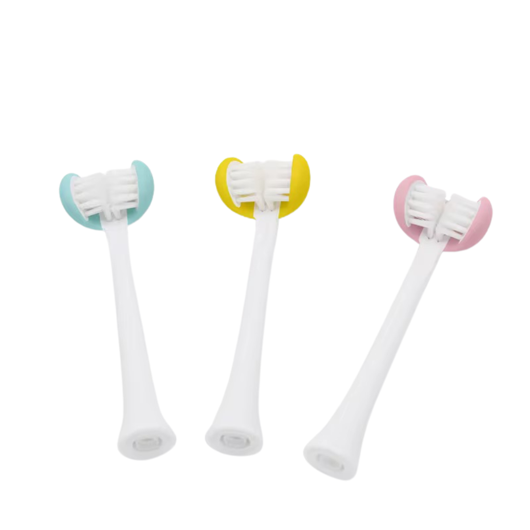 Teens electric toothbrush by Trio Teeth NZ with colorful bristles and ergonomic handle, designed for effective oral cleaning.
